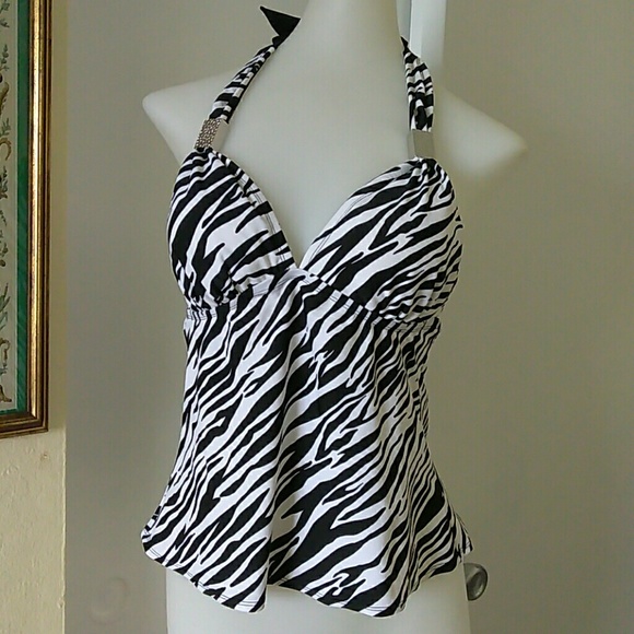 Merona Other - ZEBRA HALTERKINI SWIM MERONA.